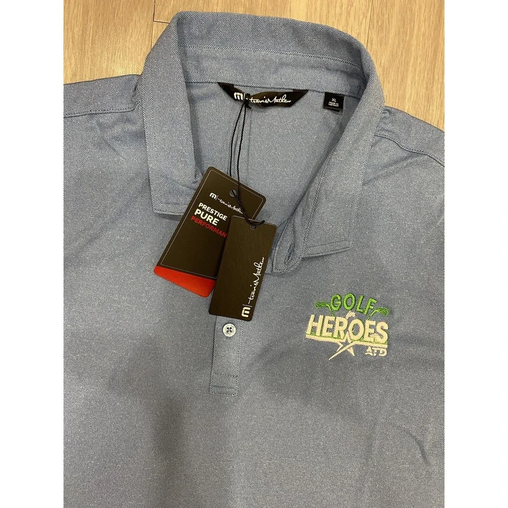 Travis Mathew Shirt Blue Golf Heroes Polo Performance Men's Size XL‎ New! NWT